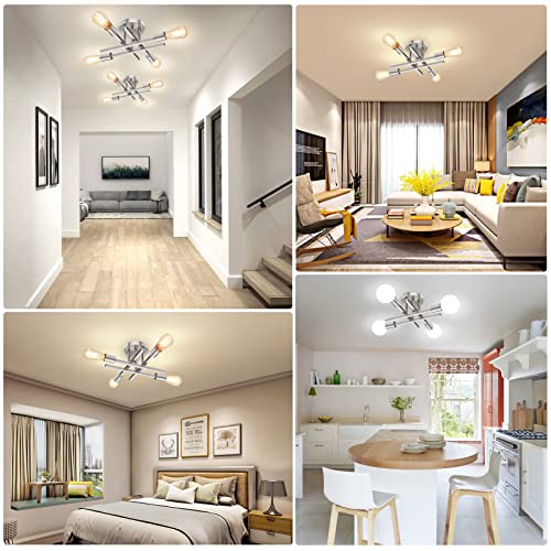 Brushed Nickle Semi Flush Mount Ceiling Lights