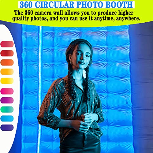360 Photo Booth led Light Wall Silver Reflective Background LED Light Suitable for Birthday Parties