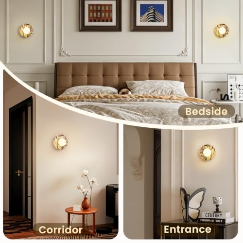 7.9 inch Natural Marble Wall Sconce