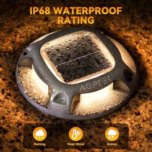 2 Colors in 1 Solar Driveway Lights 12 Pack with Ground Spike Design (12 Count)