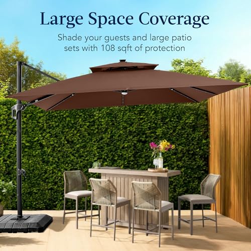 9x12ft LED Cantilever Patio Umbrella w