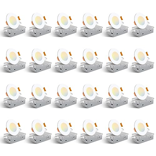 24 Pack 3 Inch LED Recessed Light with Junction Box (24 Count)