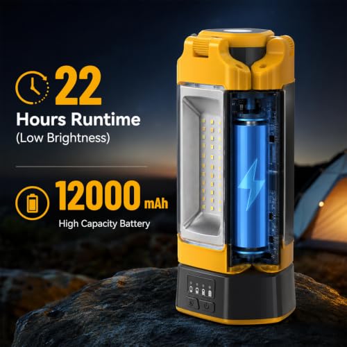12000mAh Rechargeable Camping Light with Stand 73.2''