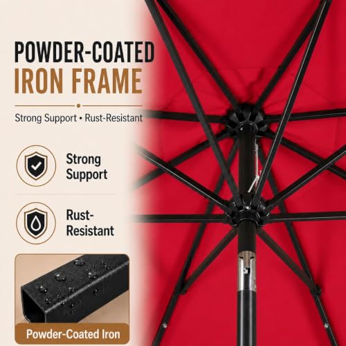 9FT Solar Patio Umbrella w
