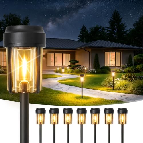 Solar Path Lights Outside 8 Pack (8 Count)