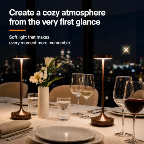 Brown Cordless Table Lamps (2 Count)