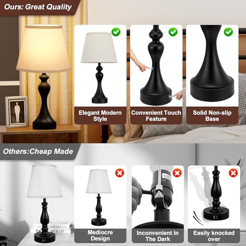 Touch Lamps for Nightstand (2 Count)