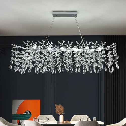 Modern Rectangle Crystal Tree Branch Chandelier