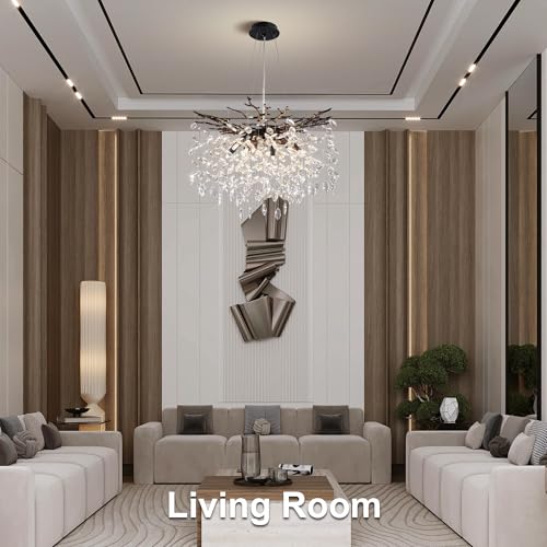23.6" Modern Tree Branch Crystal Chandelier