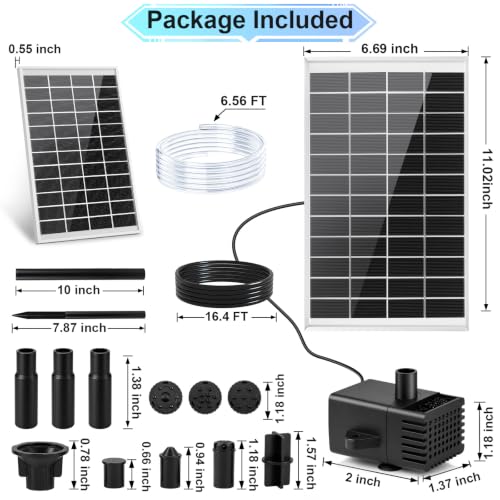 7.5W Solar Fountain Pump with 6 Adjustable Spray Modes