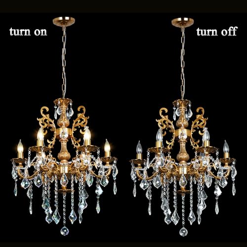Crystal Chandelier Antique Gold Chandelier Lighting
