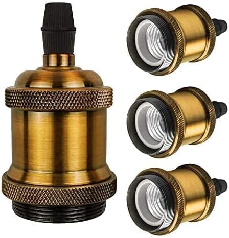 E26 Vintage Brass Lamp Socket Edison Pendant Light Socket Replacement