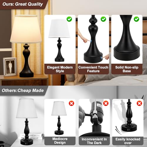 Touch Lamps for Nightstand (2 Count)