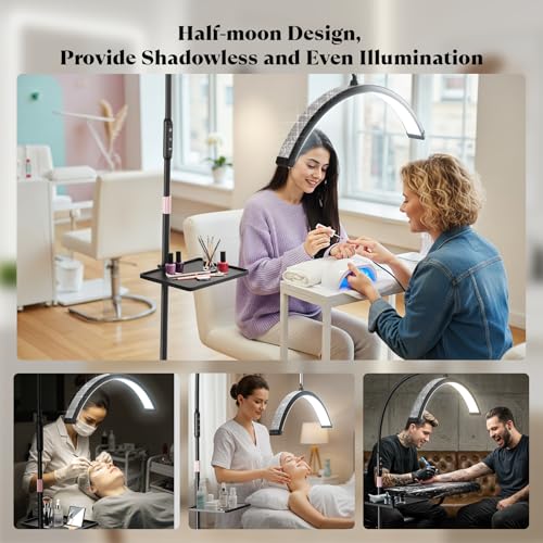 Lash Light 23IN Bling Diamond Half Moon Light with Tool Tray