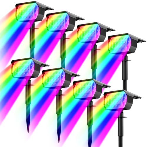 Solar Spot Lights Outdoor Color Changing (8 Count)