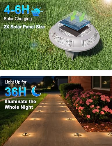 Solar Driveway & Deck Lights 12 Pack Dock Marine Ground LED Lights (12 Count)