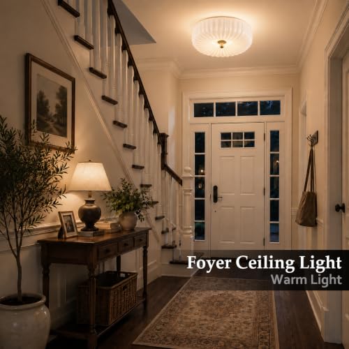 Gold Flush Mount Ceiling Light (16 In)