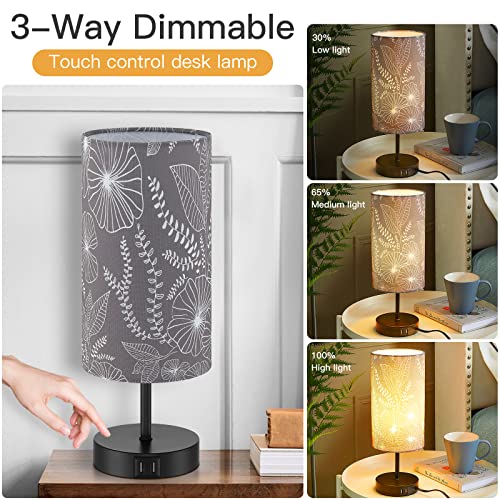 Bedside Table Lamp with 2 USB Ports