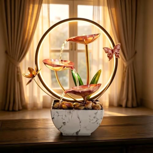 11'' H Pink Indoor Desktop Tableop Fountain Decoration