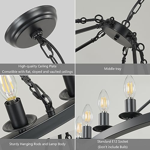 Black Wagon Wheel Chandelier 53