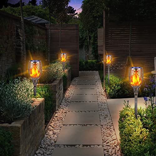 Flickering Flame Solar Torch Lights Outdoor (4 Count)