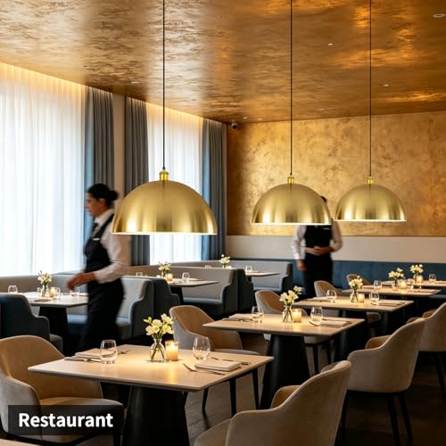 Large Brushed Gold Pendant Light