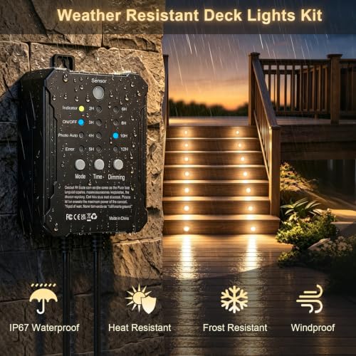 Dimmable LED Deck Lights with Timer and Photocell Sensor (20 Count)