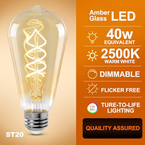 ST64 LED E26 Vintage Edison Light Bulbs (3 Count)
