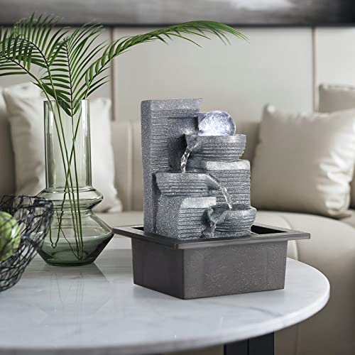 Tabletop Fountain Indoor Water Fountain with LED Crystal Ball