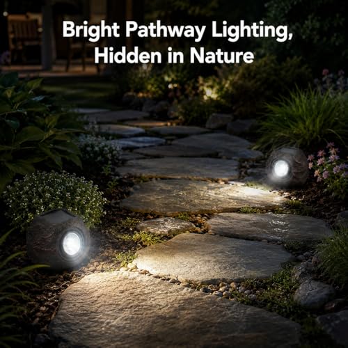 Solar Rock Lights Outdoor (2 Count)