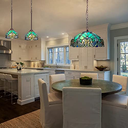 Tiffany Pendant Light fixtures Hanging Lamp Stained Glass Light Decor for Dining Living Room Kitchen Island Study Hallway