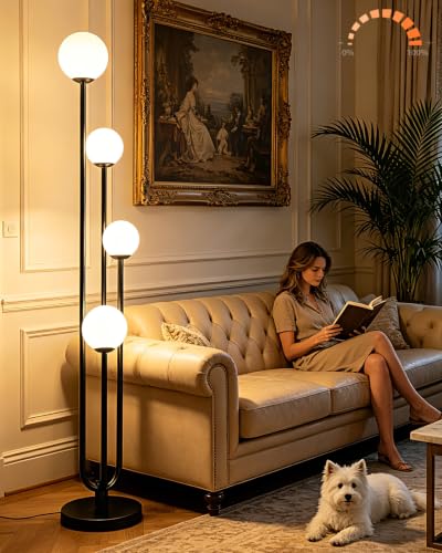 Black Globe Floor Lamp 4 (4 Count)