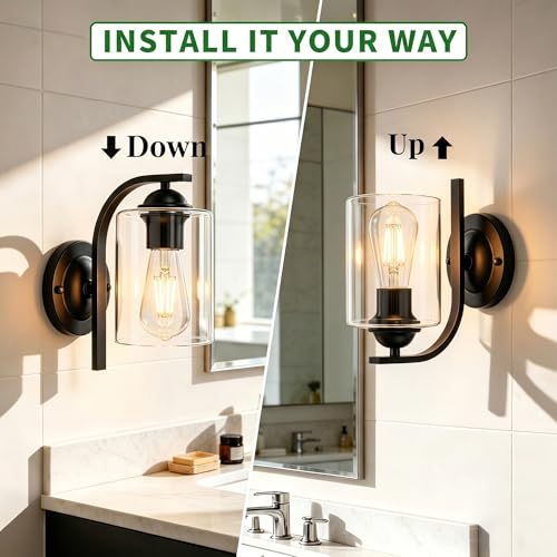 Black Wall Sconces Lights for Bathroom
