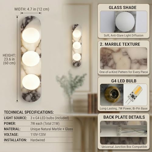 Natural Marble Wall Sconces