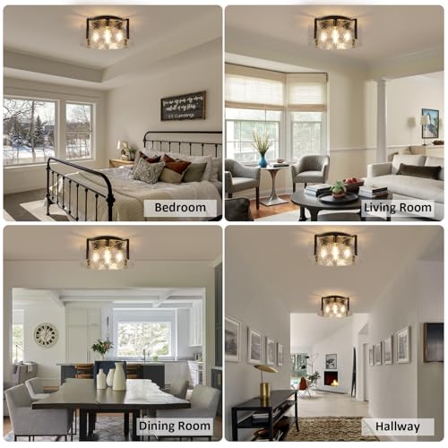 Black Flush Mount Ceiling Light Fixture