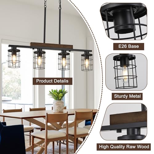 4 Light Farmhouse Kitchen Light Fixture