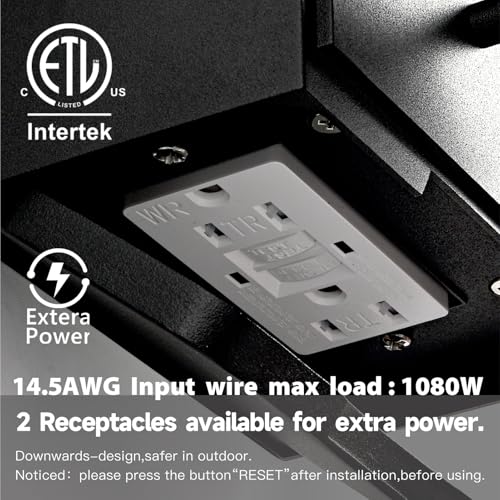 Porch Lights with GFCI Outlets Dusk to Dawn Outdoor Wall Lights Waterproof Exterior Lighting Fixtures Modern Outside Lights Wall Mount for House Patio Garage