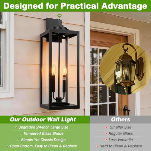 Extra Large 24 Inch Outdoor Wall Lights (2 Count)