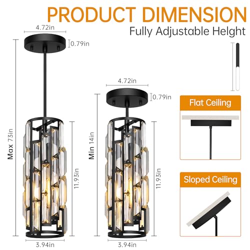 Black Pendant Lights Kitchen Island 3 Pack