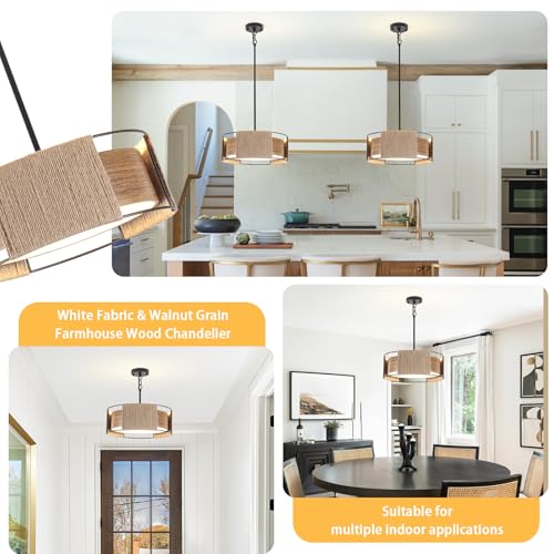 15.74'' Rattan Chandelier Dual