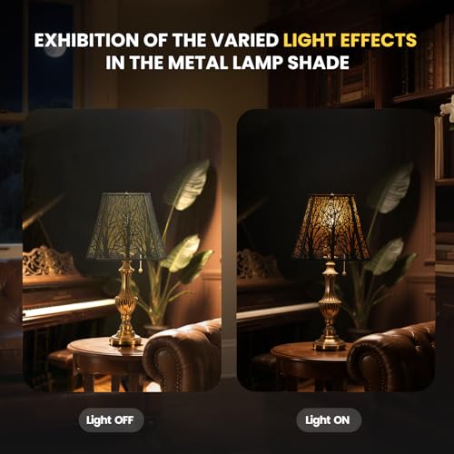 Rectangle Large Metal Lampshade Forest Etching Forest Lamp Shade Pattern Fits For Table Lamps And Floor Lamps Spider Fitter