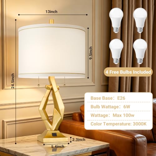 24.5" Gold Lamps Set of 2 (2 Count)