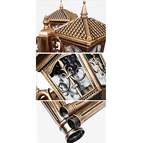 1.75M 3 Heads High Pole Outdoor Post Lamp Waterproof Abollard Column Lamp Street Light Glass Lampshade Lawn Floor Lamp for Porch