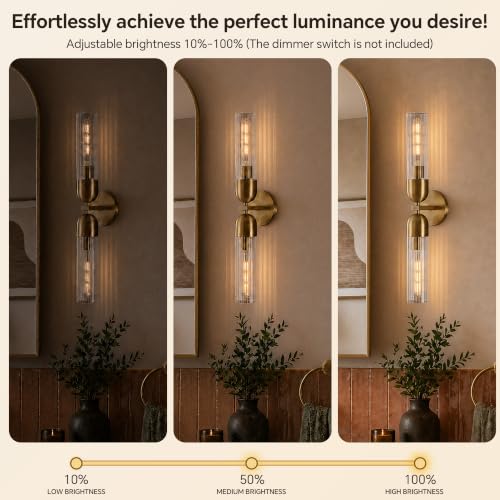 Bathroom Sconce 24in Strip Glass Sconce Hardwired (2 Count)