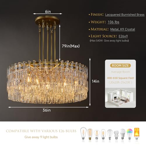 36 Inch Round Crystal Chain Single