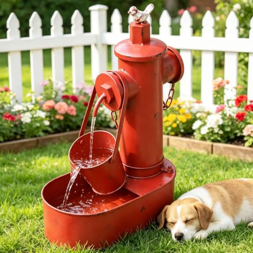 Metal Solar Powered Water Fountain with Backup Battery