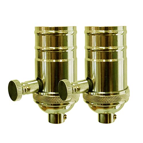 Vintage Turn Knob Dimmer Lamp Socket for Incandescent LED Bulbs (2 Count)