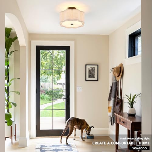 13" Black Semi Flush Mount Ceiling Light