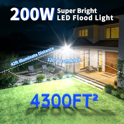 2 Pack 200W LED Flood Lights Outdoor (2 Count)