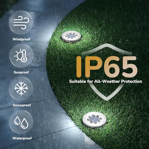 12 Pack 4.6 Inch Solar Ground Lights Outdoor (12 Count)